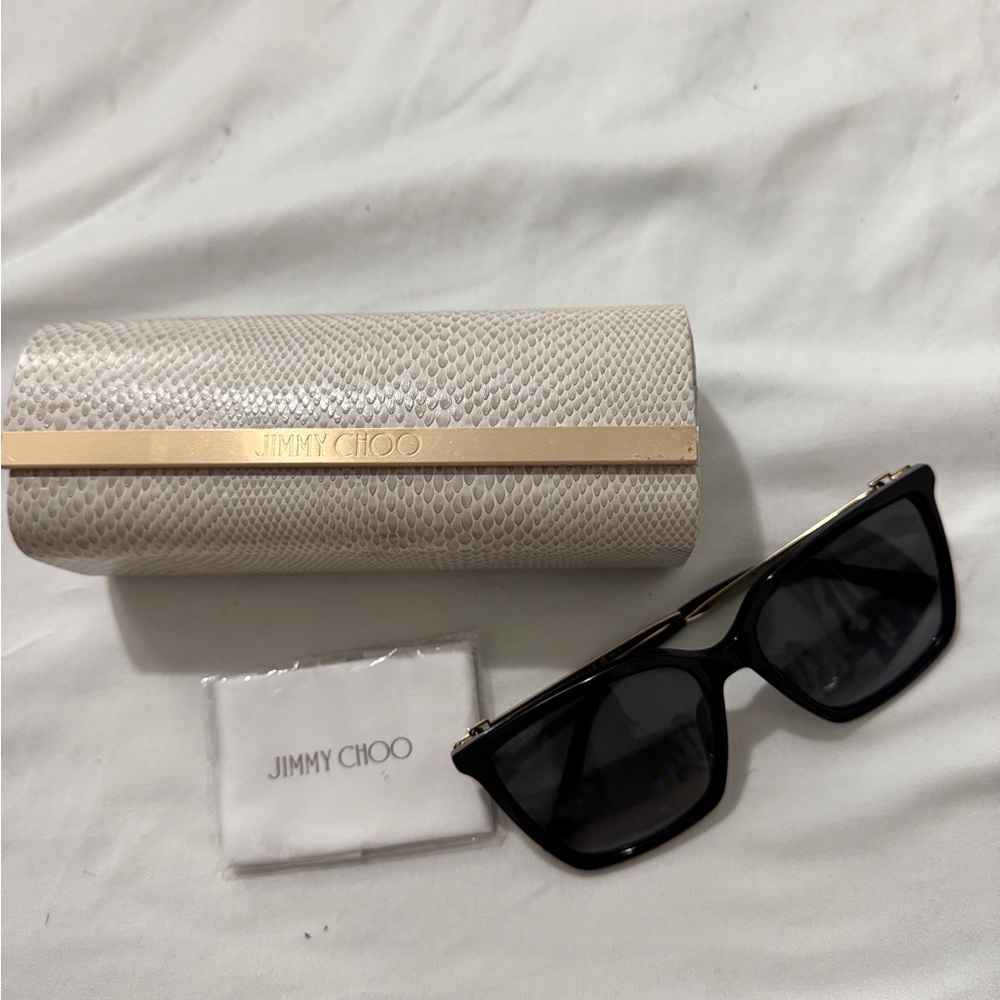 Jimmy Choo Black Sunglasses with Cream Case